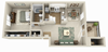 The Pointe Apartments 1x1 B Renovated Floor Plan